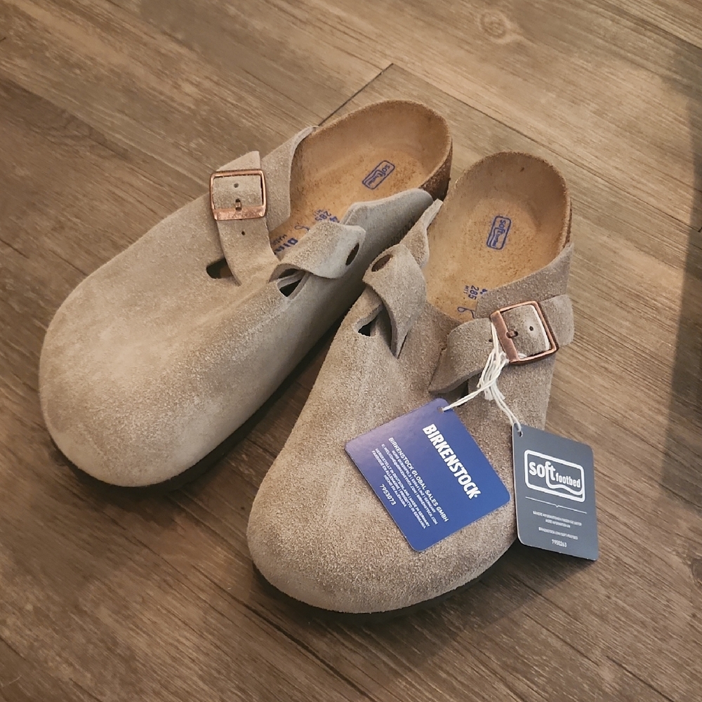 Birkenstock Boston Clog Mens Taupe Sz 44 (US sz 11) NWT